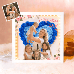 Personalized Flower Shadow Box - Custom Photo Gift For Mom, Gift For Mother's Day