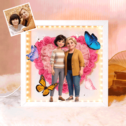 Personalized Butterfly Photo, Flower Shadow Boxgift For Mother's Day