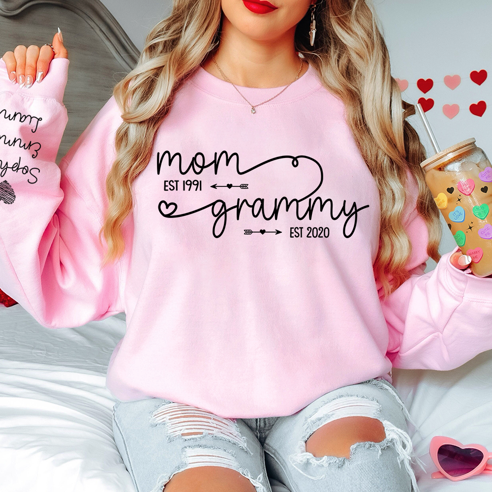 Custom Mom Grandma Est Year Sweatshirt | Mother's Day Gifts