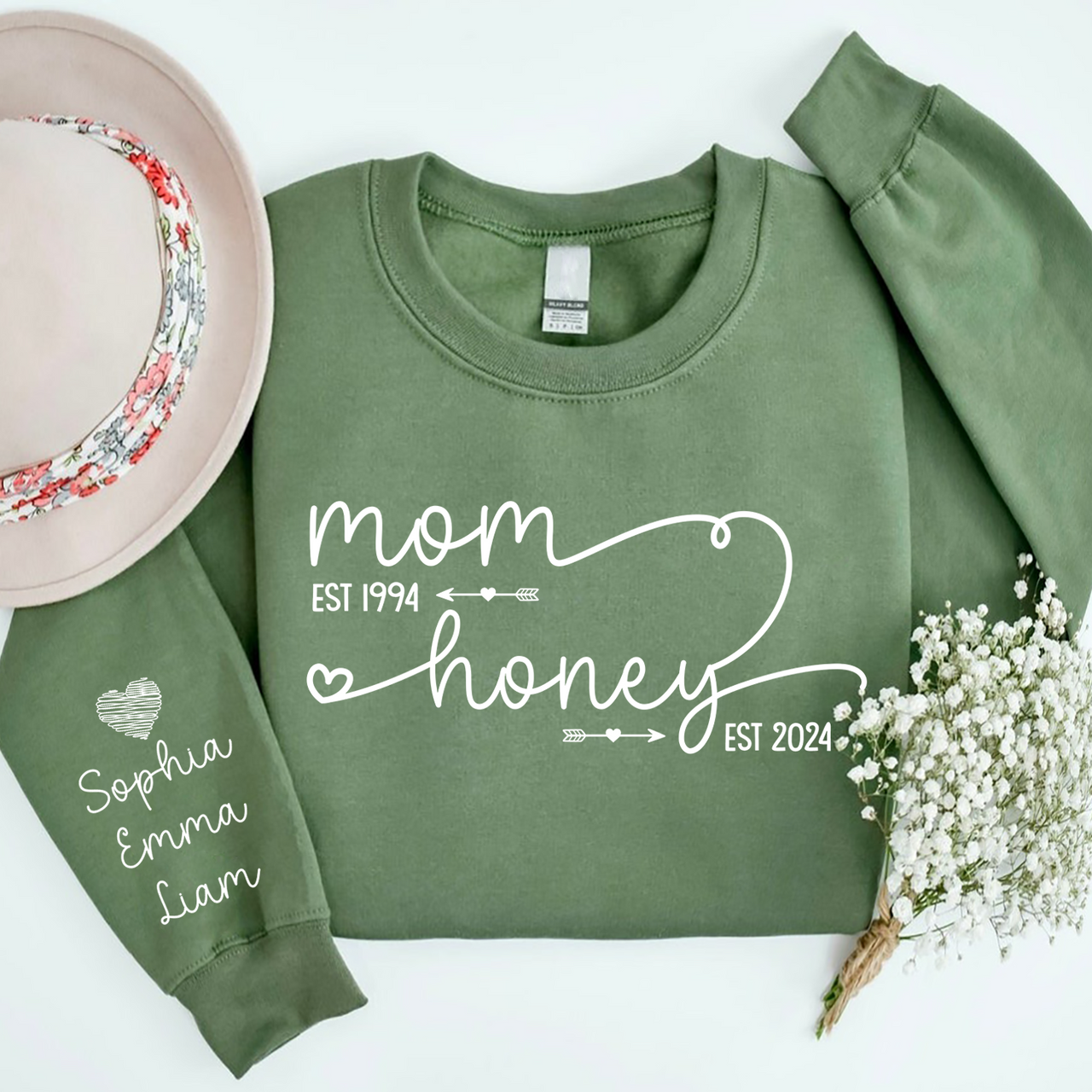Custom Mom Grandma Est Year Sweatshirt | Mother's Day Gifts