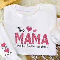 Personalized Hoodie This Mama Wears Her Heart On Her Sleeve Custom  Design Exquisite Mother's Day Gift