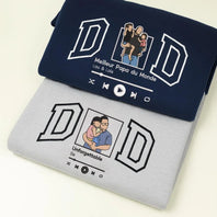 Custom Embroidered Photo Dad Sweatshirt – Personalized Portrait Crewneck Gift for Father’s Day, Birthday Gift for Dad, Papa, Daddy