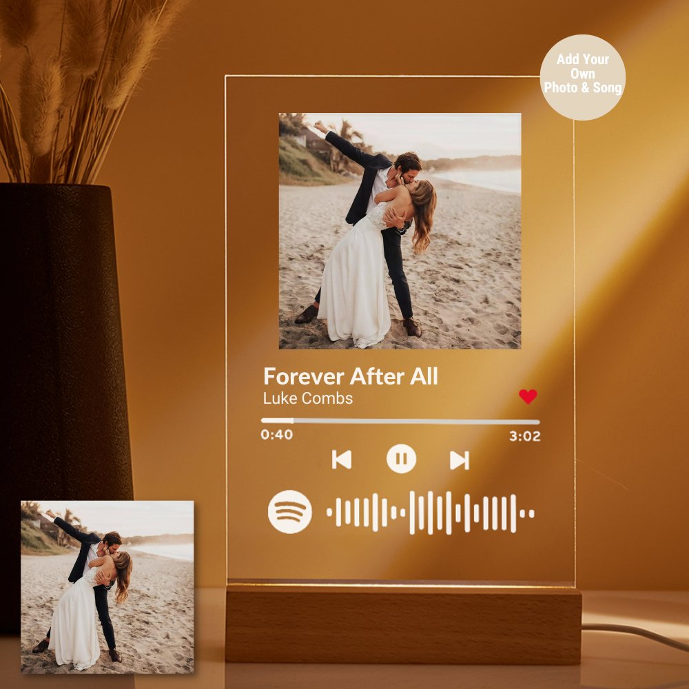 Customizable Photo Music Plaque Night Light | Mother's Day Gifts