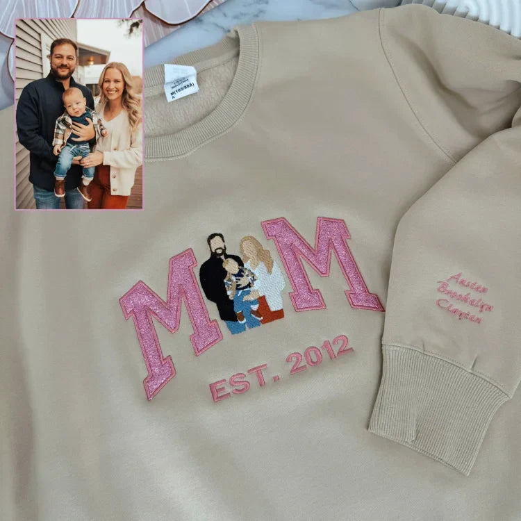 Customize Mom's Glitter Sweatshirt With Photo To Show Her Love
