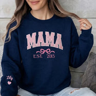 Mom glitter embroidered T-shirt&sweatshirt mother day/personalized year.