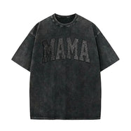 Custom Embroidered Applique Glitter Mama Washed Sweatshirt - Gift for Mom