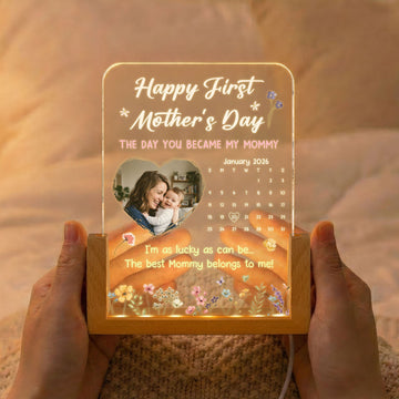 The Day You Became My Mommy, Daddy, Grandma, Papa - Custom Calendar - Personalized Night Light