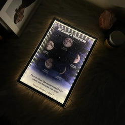 Mommy's Universe - Personalized Starry Moon Phase Mirror Light Box
