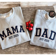 Custom Mama & Dad Embroidered Sweatshirt | Gift for Mom & Dad
