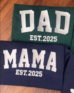 Personalized Embroidered MAMA/DAD Sweatshirt - Custom Kids Names on Sleeve