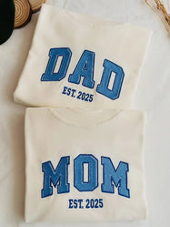 Custom Dad Mom Embroidered Sweatshirt Nickname Date Stitch Gift For Parents