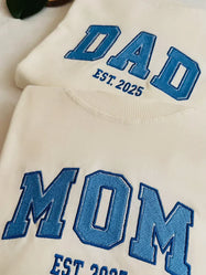 Custom Dad Mom Embroidered Sweatshirt Nickname Date Stitch Gift For Parents