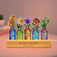 Personalized Mom’s Garden Birth Month Flowers Night Light – Mother’s Day Gift