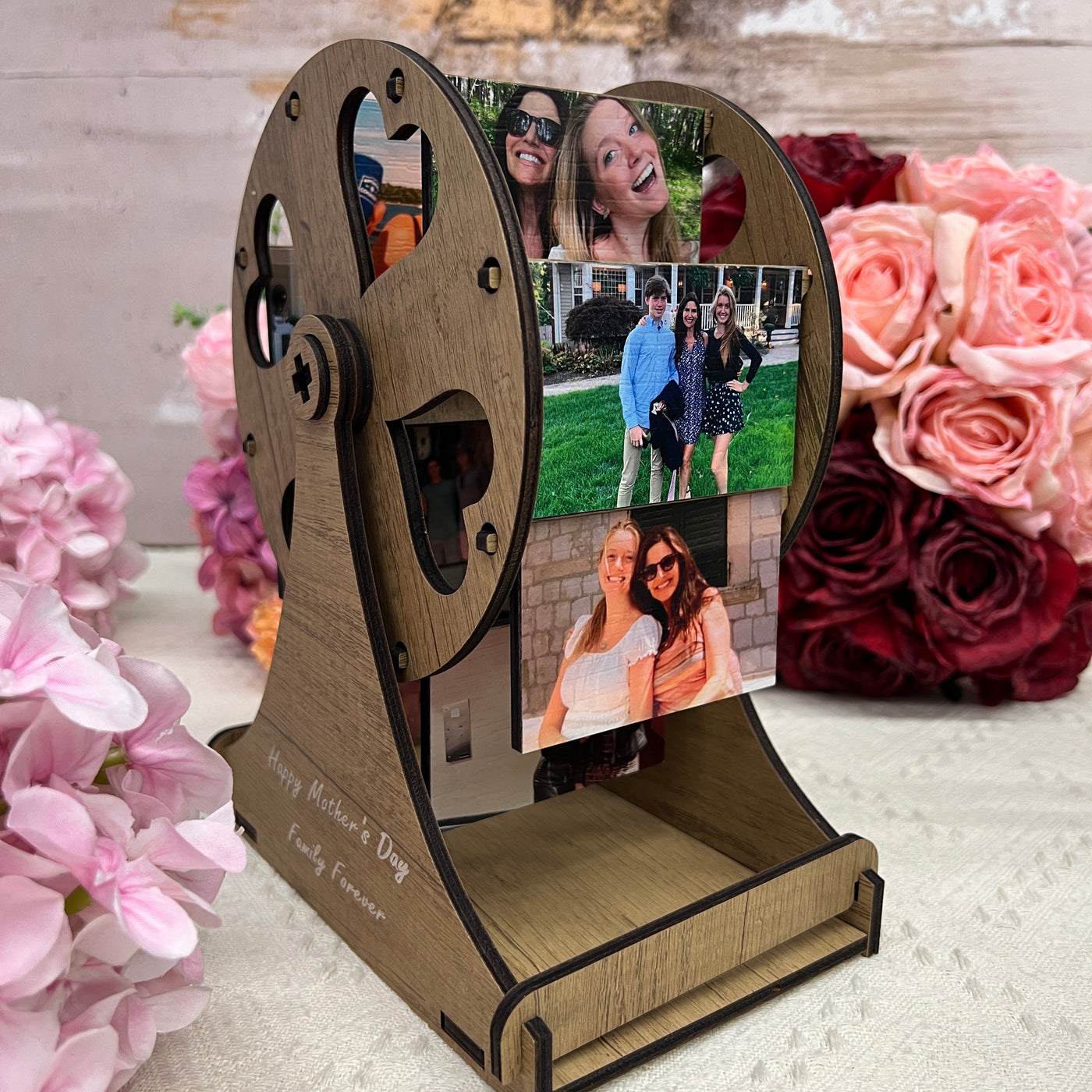 Personalized Photo Ferris Wheel  | Unique Rotating Memory Frame Gift for Mother's Day