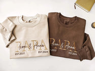 Custom Embroidered PAPA Est Sweatshirt with Kids' Names | Father's Day Gift