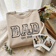 Custom Family Photo Sketch DAD Portrait Sweatshirt | Father's Day Gift
