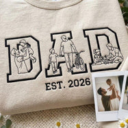 Custom Family Photo Sketch DAD Portrait Sweatshirt | Father's Day Gift