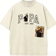 Custom Dad Portrait Embroidered Vintage Washed Sweatshirt | Father's Day Gift