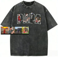 Custom Dad Photo Embroidered Vintage Washed Sweatshirt | Father's Day Gift