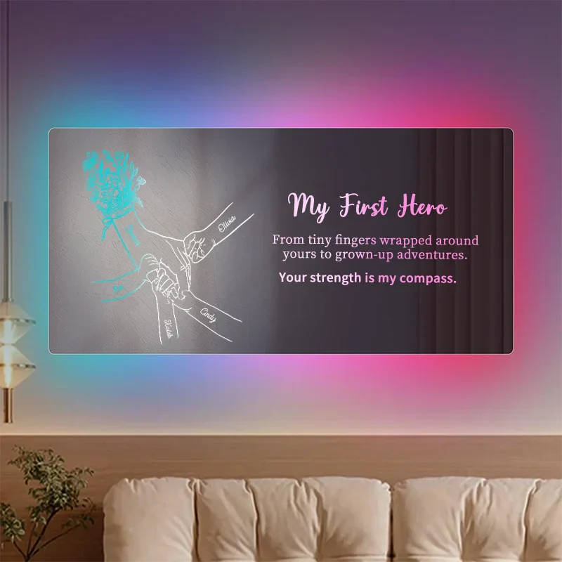 🤝Hand in Hand - Personalized Mom and Kids' Hands Mirror Light - Creative Mother's Day Gift