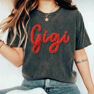 Custom Gigi Honey Name Chenille Yarn Embroidered Washed Clothes
