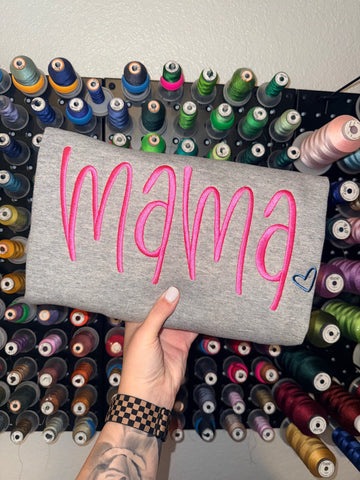 Custom Mama Heart Embroidered Sweatshirt | Mother's Day Gifts