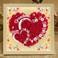 Customized Led Night Light Flower Shadow Box For Mom And Grandma, With Children's Names