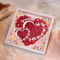 Customized Led Night Light Flower Shadow Box For Mom And Grandma, With Children's Names