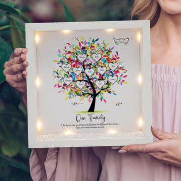 Personalized Family Tree Frame Light Frame Box | Mother's Day Gifts