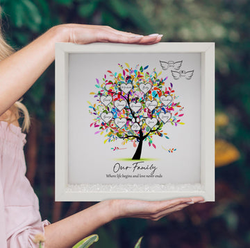Personalized Family Tree Frame Light Frame Box | Mother's Day Gifts