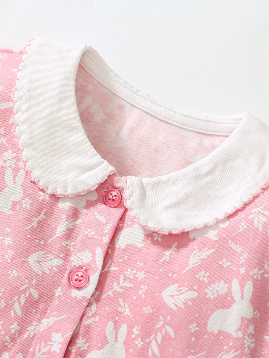 Toddler/Kid Girl's Pink Bunny Print Dress Easter Dress
