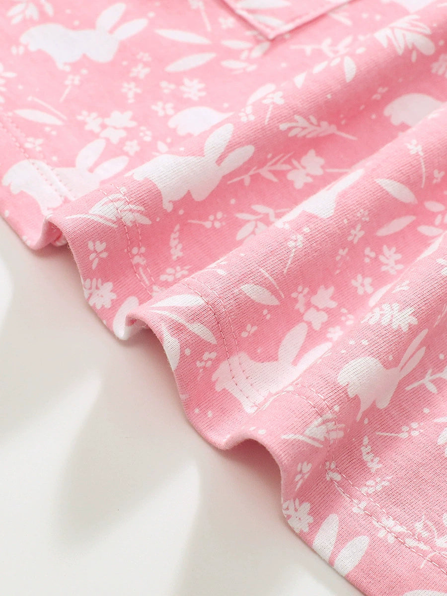 Toddler/Kid Girl's Pink Bunny Print Dress Easter Dress