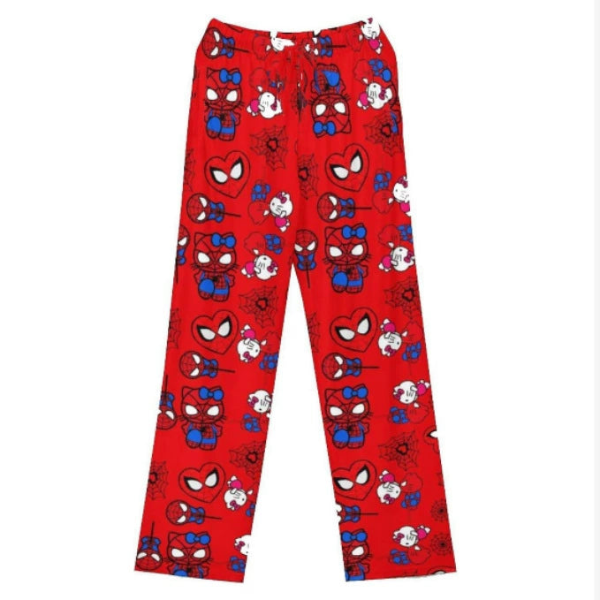 Cartoon Hello Kitty Spiderman Pajamas Pants