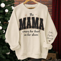 This Grammy Wears Her Heart On Her Sleeve - Family Personalized Unisex Sweatshirt With Design On Sleeve - Gift For Mom, Grandma