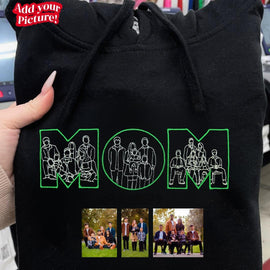 Custom Embroidered "MOM" Photo Portrait Sweatshirt | Mother's Day Gift