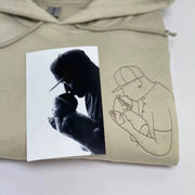 Custom Embroidered Photo Portrait Sweatshirt Gift for papà,papá,pai