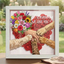"Mixed Bouquet"-Personalized Pet Paw & Human Hand Holding Shadow Box-Mother's Day Remembrance Frame, In Loving Memory Gift