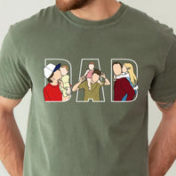 Personalized Dad Shirt, Personalized Portrait Gift for Dad, Dad Portrait Line Art Shirt, Fathers Day Gifts From Wife, Father's Day T-Shirt