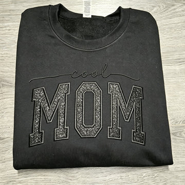 Custom Glitter Embroidered "Cool Mom" Sweatshirt | Mother's Day Gift