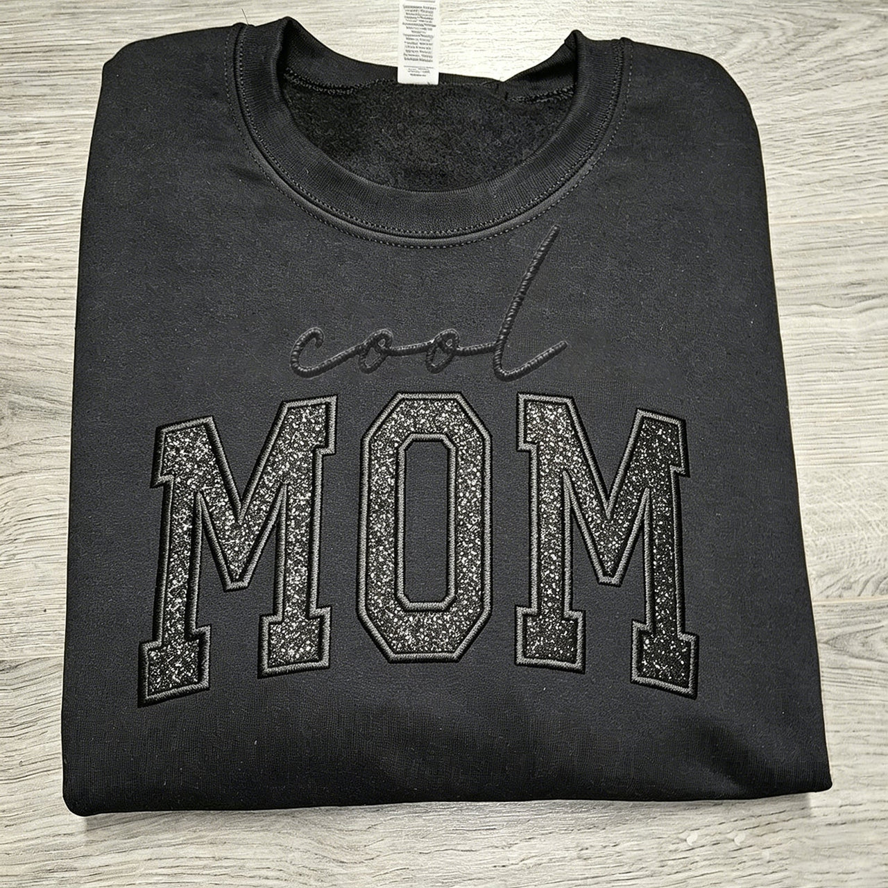 Custom Glitter Embroidered "Cool Mom" Sweatshirt | Mother's Day Gift