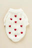 Cream Heart - 3D Motif Pet Sweater - Merryreindeer
