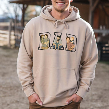 Custom Photo Portrait Embroidery Sweatshirt T-shirt Father's Day- Gift For Dad