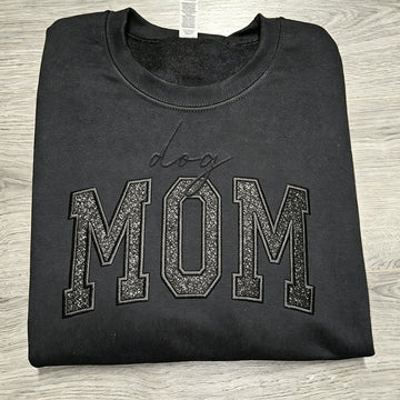 Custom Glitter Embroidered "Dog Mom" Sweatshirt | Mother's Day Gift
