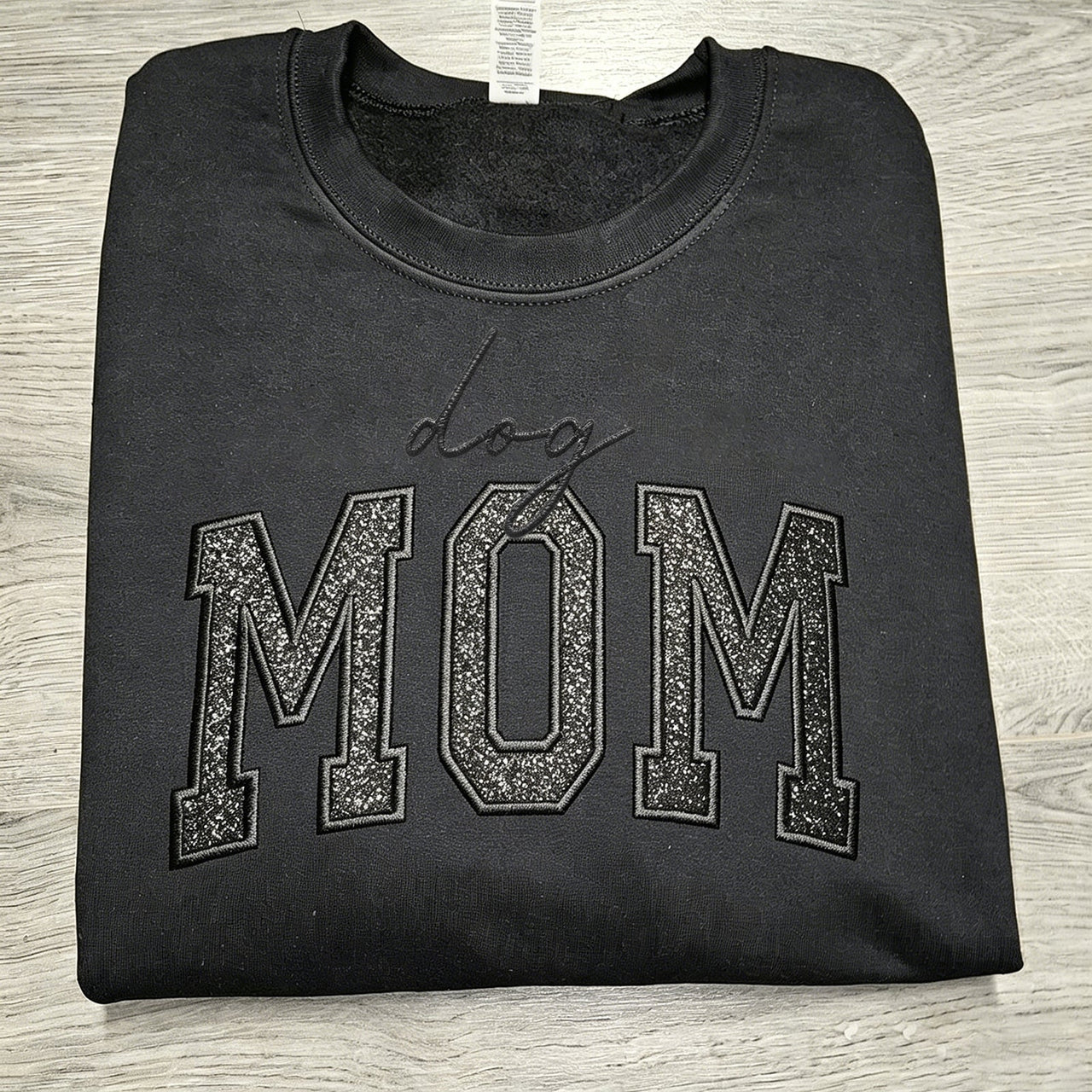 Custom Glitter Embroidered "Dog Mom" Sweatshirt | Mother's Day Gift