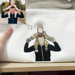 Custom Embroidered Photo Portrait Sweatshirt For papà, papá, dad