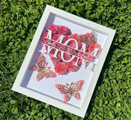 Custom Personalized Mom Heart Shaped Monogram Flower Shadow Box | Mother’s Day gift