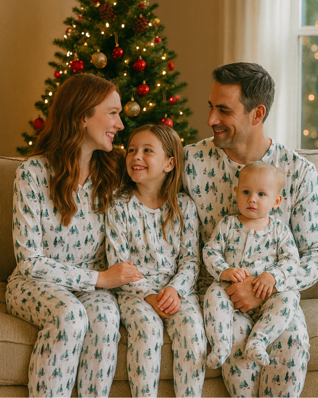Leafy Dreams-Family Matching Christmas Pajamas