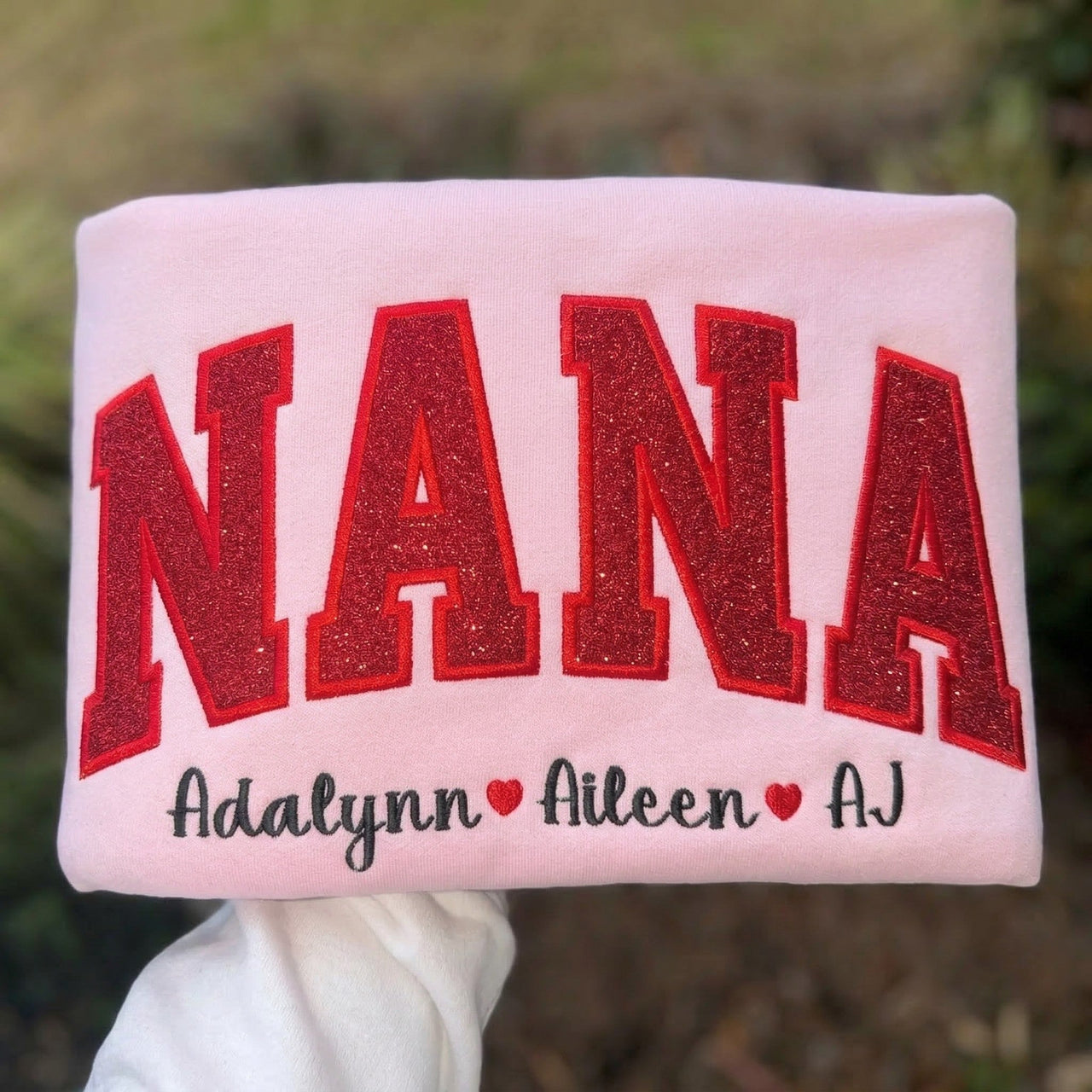 Custom Glitter Embroidered Mama and Babies Sweatshirt | Mother's Day Gift
