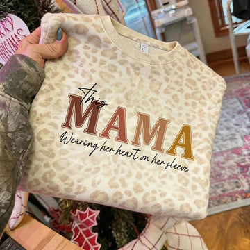 Wear Your Heart on Your Sleeve – Personalized Mama Leopard Sweatshirt with Kids’ Names