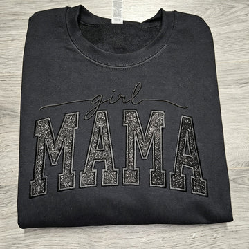 Custom Glitter Embroidered "Girl Mama" Sweatshirt | Mother's Day Gift